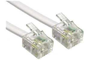 REULIN Cavo Piatto Telefonico RJ11 a RJ11 6P4C Modem Telefonico Router Fax DSL VDSL Internet 6M (Bianco, 6 Metri)