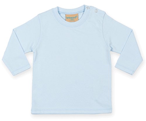 Larkwood Babies Long Sleeve Cotton T Shirt Pale Blue 18-24