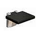 Produktbild Falten Sie Badezimmer-Stuhl-Wand angebrachte Duschbank, Aluminiumlegierungs-Basis mit Rechteck-schwarzem PVC-Sitz, Hochleistungs-Bad-Duschhocker für ältere Personen, Behinderte, schwangere Frauen