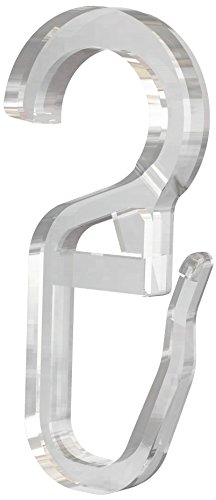 Flairdeco 11061602-1004 Überklipshaken mit Faltenhaken Öse 10 mm, transparent aus Kunststoff / Packungsinhalt 10 Stück