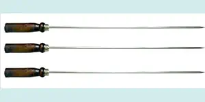 Bharat Traders Stainless Steel 16 Inch {Thickness 4 mm Square Shape Rod} Barbeque Grilling Stick/Skewers, Multicolour for Kabab, 12 Inch Rod 4 Inches Handle Full Length 16 inch- Pack of 3 Pieces