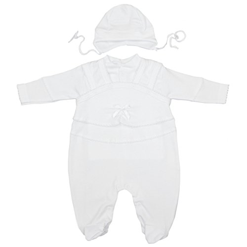 Taufkleidung 3-tlg. Set Baby Strampler Jäckchen Mütze Taufanzug Jungen Taufstrampler Mädchen