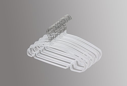 Preisvergleich Produktbild Kleiderbügel aus Metall, ummantelt, Rutschfest, 20 Stück Blancs