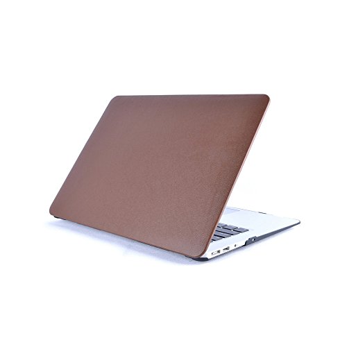 Macbook Air 13 Hülle Case Tastaturschutzfolie Displayschutzfolie 3 in 1 Kit, TECOOL [Ultra Dünn Serien] Leder Hartschale Schutzhülle Case für MacBook Air 13.3 Zoll Modell: A1466 und A1369 – Braun - 5