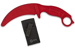 K25 - RUI KNIVES Cuchillo Entrenamiento de goma Rojo Hoja 10,6 para entrenar artes marciales, dummy, airsoft, paintball, practicar, decoración, 100% seguro K25 32335 + Portabotellas de regalo