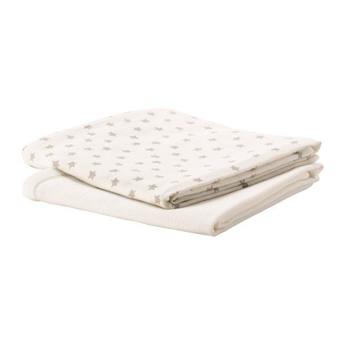 Preisvergleich Produktbild IKEA HIMMELSK Baumwolltücher in weiß / grau; (70x70cm); 2 Stück