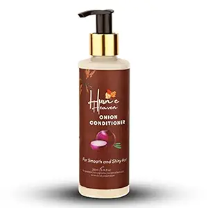 Husn E Heaven Organic Onion Hair Conditioner With The Red Onion Black Seed Oil and Castor Oil Suitable For All Hair Type, No Parabens, Mineral Oil, Silicones, Color. Hair Growth & Hair Fall Control For Both Men And Women (200ml)