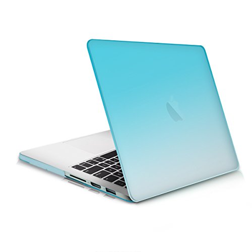 kwmobile Hardcase Laptop Hülle für Apple MacBook Pro Retina 13″ (ab Ende 2012) – Zwei Farben Design Hellblau Transparent dünne gummierte Schutzhülle Cover Case Tasche - 5