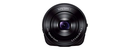 Sony DSC-QX10 Fotocamera Lens-Style per Smartphone, Sensore CMOS Exmor R da 7,76 mm e 18,2 Megapixel, Obiettivo Sony G con Zoom Ottico 10x, Nero
