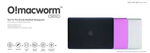 Ozaki O!macworm 0.9mm TightSuit Schutzhülle für das Apple Macbook Air 11″ – schwarz/transparent [Zuganz zu allen Anschlüssen | Leicht & dünn | Anti-Rutsch Füße] – OA401BK - 4