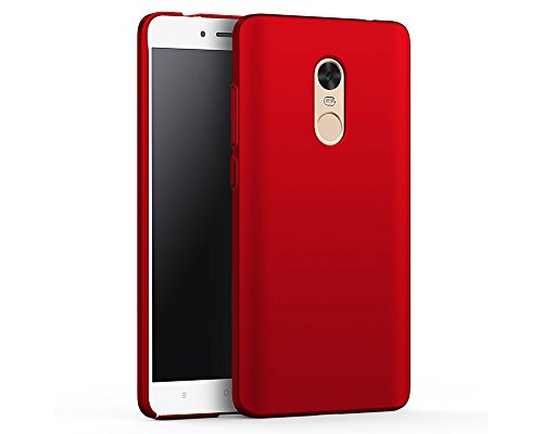 EIISSION Xiaomi Redmi Note 4X Funda Ultra Ligero Suave Mate Sedoso Pintura PC Fundas Carcasa Case Cover Protectora de m  viles telefon  a  Rojo 