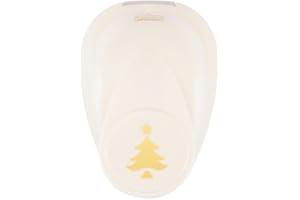 Vaessen Creative Perforadora con diseño de árbol de Navidad, 11,68 x 15,71 mm, para papel de manualidades, papel de arcilla, papel de scrapbooking o papel de decoupage, Blanco
