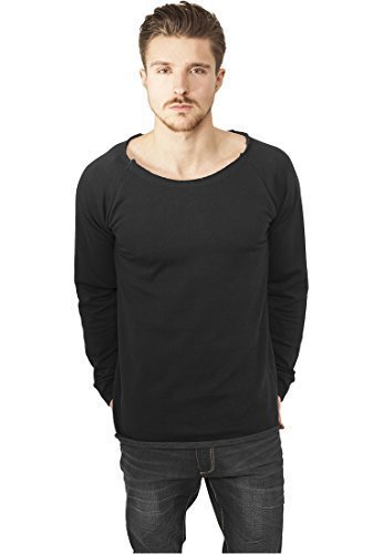 Preisvergleich Produktbild URBAN CLASSICS - Long Open Edge Terry Crewneck (black), Gr. S