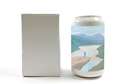 Spardose Weltenbummler Norwegen Keramik bedruckt