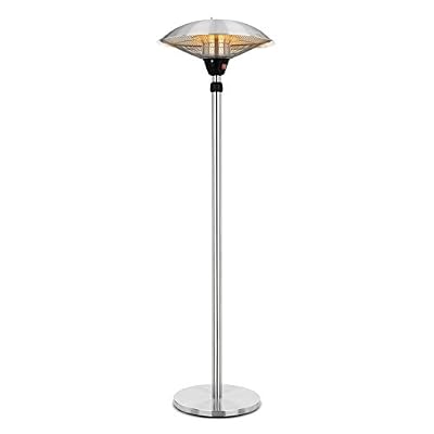 Blumfeldt Heat Guard Parasol • Chauffant infrarouge terrasse • Elément de 2100 W • Réglable en 3 niveaux • Répartition ciblée de la chaleur • Pied télescopique réglable en hauteur IP44 • Argent