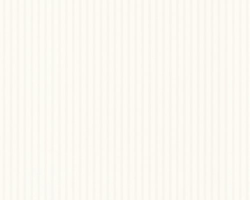 Livingwalls Vliestapete Flock Tapete Streifentapete 10,05 m x 0,53 m beige weiß Made in Germany 256218 2562-18 - 2