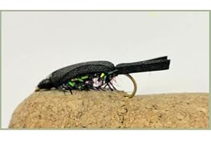 TROUTFLIESUK Black Float Fry. 6 Pack Black Floating fry size 10 for fly fishing,