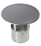 Edelstahl Schornsteinabdeckung, 180mm ✓ Witterungsbeständig ✓ Genehmigungsfrei ✓ Einfache Montage | Regenhaube, Kaminabdeckung, Kaminhaube schützt vor Regen, Wind & Vögeln | Edelstahlschornstein-Haube als Abdeckung für Rauchrohre, Kaminrohre