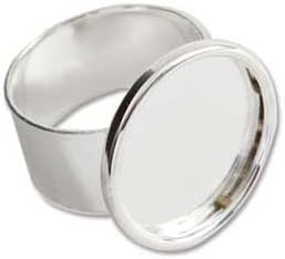 Nunn Design Bright Silver Plated Pewter Large Bezel Round Adjustable Ring