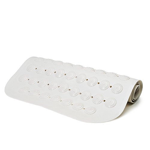 Anti Rutsch Matte für die Badewanne mit Saugnäpfen, Rutschfeste Badewanneneinlage in schöner Optik (M 35cm*71cm, Weiß) - 4