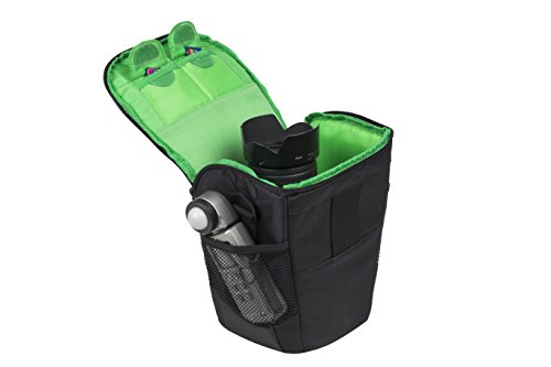 RIVACASE SLR Colttasche – Elegante Tragetasche mit verstellbaren Trennwänden und Zubehörfächern – Schwarz - 7
