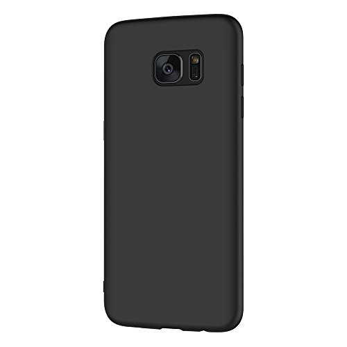 Funda Samsung Galaxy S7 Edge  AICEK Negro Silicona Fundas para Samsung S7 Edge Carcasa Galaxy S7 Edge Negro Silicona Funda Case  5 5  