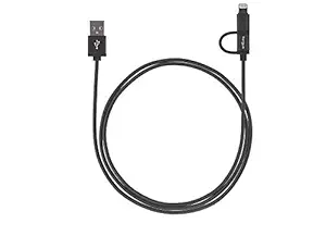 Targus ACC99510AP ALU Series 2-in-1 Lightning and Micro USB Cable (Black)