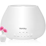 Aroma Diffuser 500ml, Homasy Diffusor Aromatherapie Ätherisches Öle Diffuser, Ultra Leise Utraschall Luftbefeuchter mit 8 Farben LED, BPA-Frei Humidifier Duftlampe für Schlafzimmer Kinderzimmer Büro