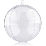 Amzdeal Bolas de Navidad Forma redonda Plástico transparente para decorar el arbol de navidad lleno de dulces, chocolates y regalos Diámetro de 8 cm Un pack de doce bolas