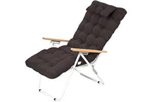 BRAVO HOME Coussin de Chaise Longue Bain de Soleil 180 x 55 x 10 cm, Coussin siège Confortable et Doux Dossier antidérapant, Coussin de siège à Dossier Haut pour intérieur extérieur (Marron)