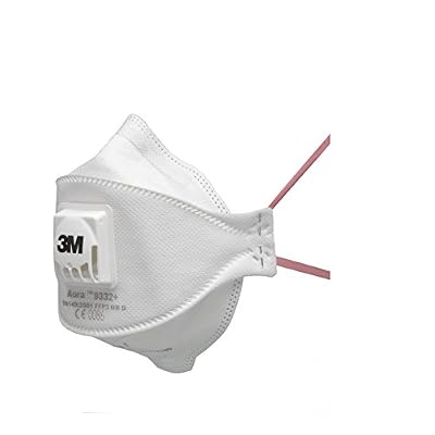 3M Aura Masque antipoussière pliable 3 panneaux 3M Aura 9332+ - FFP3, avec soupape Coolflow, Pack de 10 unités