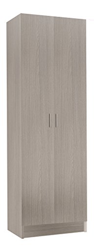 Habitdesign 007144R- Armario Dos Puertas Multiusos, Armario Auxiliar Color Roble, Medidas 180 x 58,5 x 37 cm de Fondo