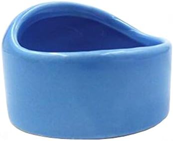 Fayear Ceramic Hamster Bowl No Spill No Turnover Food Water Dish for Guinea Pig Rodent Gerbil Cavy Small Animals (Blue)
