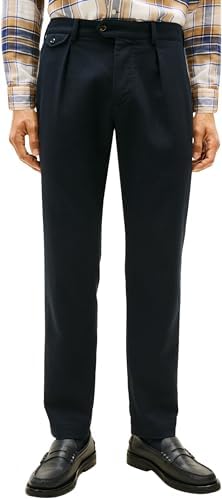 Tommy Hilfiger Uomo Pantaloni in Tessuto Harlem Brushed Twill Tapered Fit, Blu (Desert Sky), 30W/36L