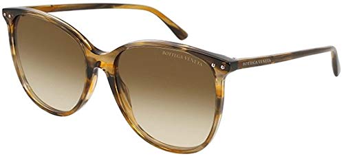 Preisvergleich Produktbild Bottega Veneta Sonnenbrillen BV0160S Blonde Havana / Brown Shaded Damenbrillen