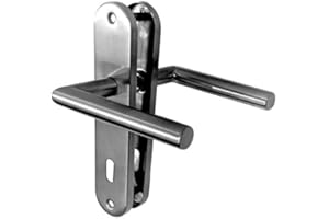 KLOSE BESSER Paire de Poignée de porte sur plaque "Entraxe 165 mm" Inox 304 Mini "TINA" - Trou petite clé