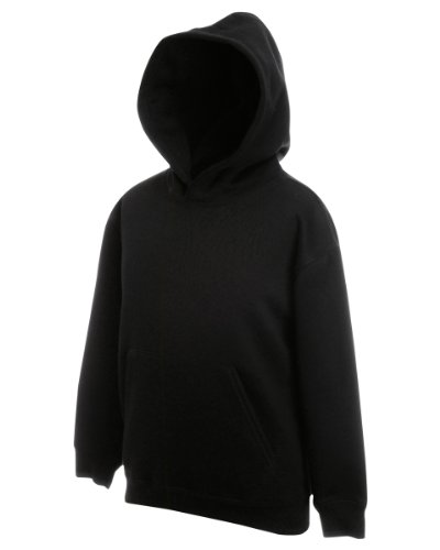 Fruit of the Loom - Sudadera clásica con capucha para niños, unisex, sin cremallera Negro negro 12 años