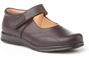 ANGELITOS Merceditas Colegiales para Niñas Todo Piel, Mod.461. Calzado Infantil Made in Spain, Garantia de Calidad. (36, Marrón)