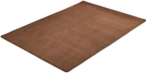 YLMDC Modern living home comfortable pure color series carpet, living room coffee table mat sofa bedroom bed soft rug, brown ( Size : Brown 39.37"× 78.74" )