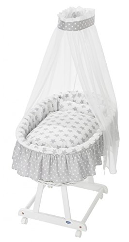 Preisvergleich Produktbild Alvi Set für Stubenwagen Stubenwagengarnitur Jola 3-tlg. Stars silber