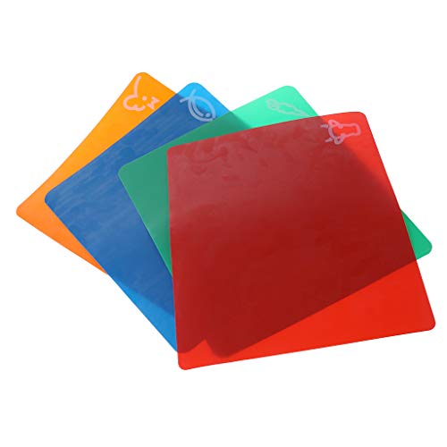 Preisvergleich Produktbild ZJL220 Kunststoff Rutschfeste Rechteck Hackklotz Schneidebrett Flexible Matten 4PCS / Set Gelegentliche Anlieferung