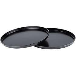 Grizzly Lot de 2 Plats à Four pour Cuisson de tartes flambées Plaques de Pâtisserie Pizzas Rondes Revêtement Anti-adhérent 28cm