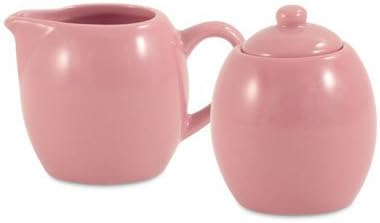 Pink Rose Ceramic Creamer & Sugar Service Set