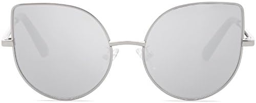 SojoS Cute Cat Eye Round UV400 for Girls Sunglasses SK101 with Silver Lenses