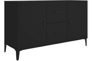 vidaXL Sideboard Console Side Cabinet Home Organiser Storage Cabinet Home Indoor Bedroom Rack Buffet Furniture Black Engineered Wood