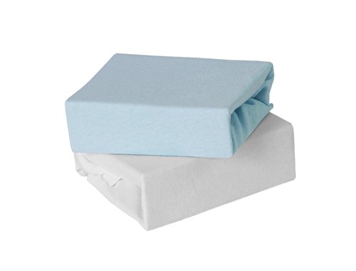 Baby Elegance Travel Cot Fitted Sheet (Pack of 2, Blue)