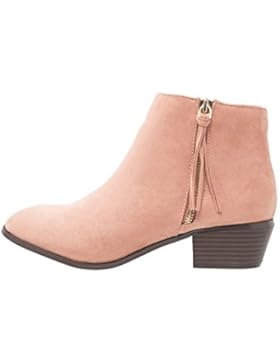 Even&Odd Ankle Boots Damen in Schwarz oder Rosa - Stiefeletten mit Blockabsatz – Kurzschaft Stiefel mit 4 cm Absatz...