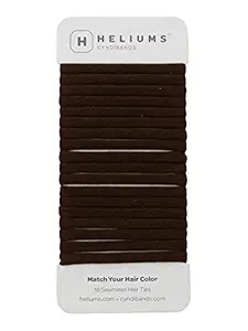 Skinny 6mm Medium Hold Soft Nylon Fabric Seamless Ponytail Holders - 18 Hair Ties ? (Dark Ash Brown)
