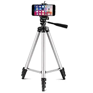 mobimint 3110 Aluminium Adjustable, Portable and Foldable Mobile Clip and Camera Holder Tripod Stand