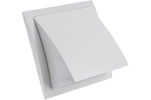 EUROPLAST Ø 150mm Grille de Ventilation avec Protection contre la Pluie et le Vent - Grille D'aération avec Clapet Anti-retour - Plastique ABS Blanc